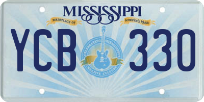 MS license plate YCB330
