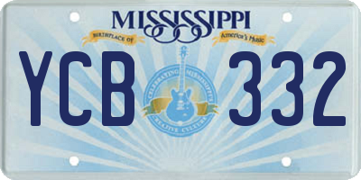 MS license plate YCB332