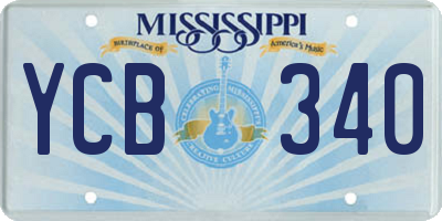 MS license plate YCB340