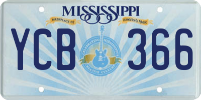 MS license plate YCB366