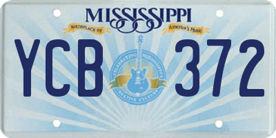 MS license plate YCB372