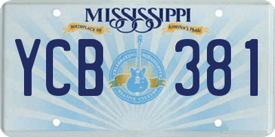 MS license plate YCB381