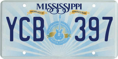 MS license plate YCB397