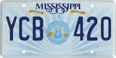 MS license plate YCB420