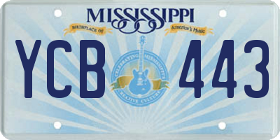 MS license plate YCB443