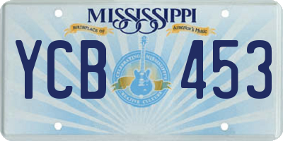 MS license plate YCB453