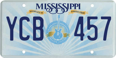 MS license plate YCB457