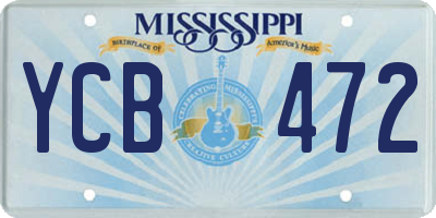 MS license plate YCB472