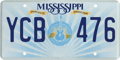 MS license plate YCB476