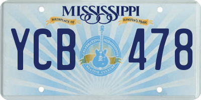 MS license plate YCB478