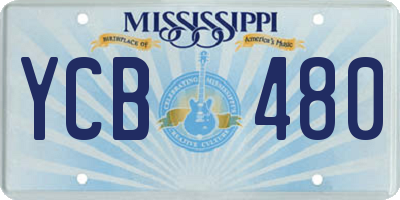 MS license plate YCB480