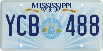 MS license plate YCB488