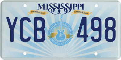 MS license plate YCB498