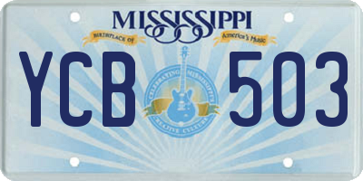 MS license plate YCB503