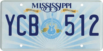 MS license plate YCB512