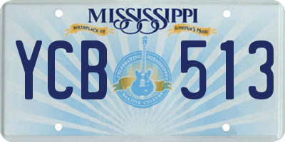 MS license plate YCB513