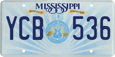 MS license plate YCB536