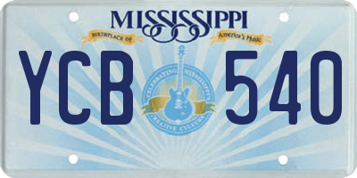 MS license plate YCB540