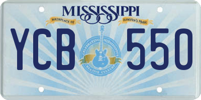 MS license plate YCB550