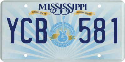 MS license plate YCB581
