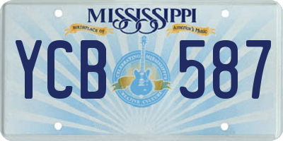 MS license plate YCB587