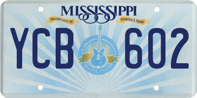 MS license plate YCB602