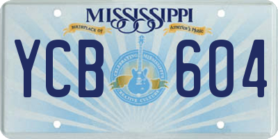 MS license plate YCB604