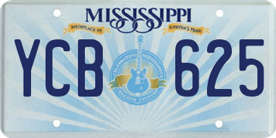 MS license plate YCB625