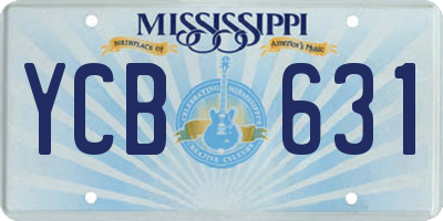 MS license plate YCB631