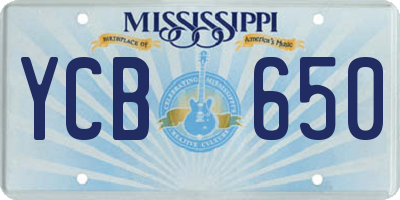 MS license plate YCB650