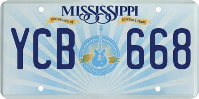 MS license plate YCB668