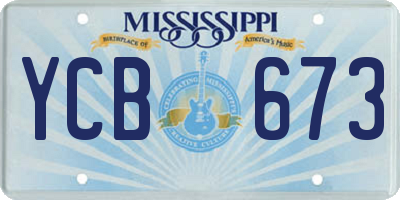 MS license plate YCB673