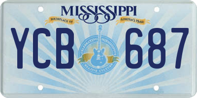 MS license plate YCB687