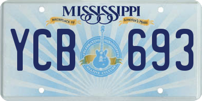 MS license plate YCB693