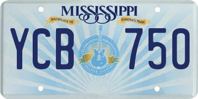 MS license plate YCB750