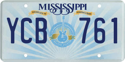 MS license plate YCB761