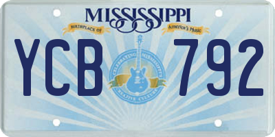 MS license plate YCB792