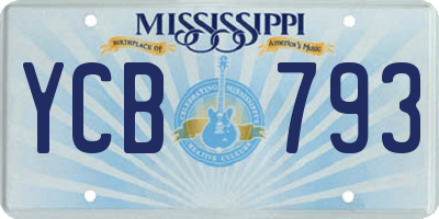 MS license plate YCB793