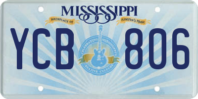 MS license plate YCB806