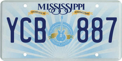 MS license plate YCB887