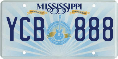 MS license plate YCB888