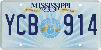 MS license plate YCB914