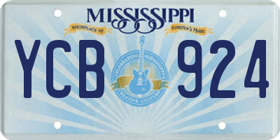 MS license plate YCB924