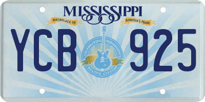 MS license plate YCB925