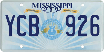 MS license plate YCB926