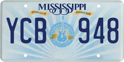 MS license plate YCB948