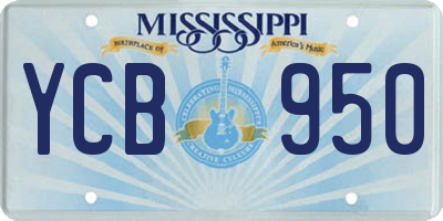 MS license plate YCB950