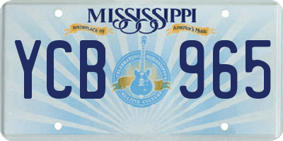 MS license plate YCB965