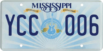 MS license plate YCC006