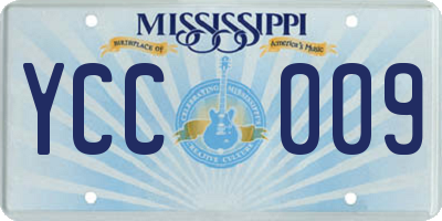 MS license plate YCC009